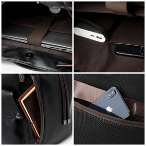 Dây kéo túi đi học không thấm nước thời trang thiết kế ban đầu của nam giới da Ba lô màu đen du lịch máy tính xách tay trở lại gói - Product Image 5