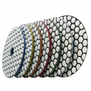 7pcs/set 4" 100MM Resin Bond Diamond Dry Polishing Pads Flexible Grinding disc marble Sanding disc for granite tile