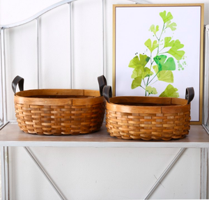 Panier de rangement en bambou tissé avec poignée ; Paniers à fruits SISU BB-003 Fabriqué au Vietnam - Product Image 1