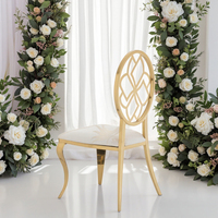 Chaises de banquet modernes en acier inoxydable de luxe léger pour mariages, fêtes et utilisation en salon - Empilables et durables