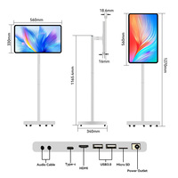 Téléviseur intelligent Android rotatif de 27 pouces pour cuisine, écran tactile sur roulettes, alimenté par batterie, résolution FHD, haut-parleur intégré, commande vocale IA