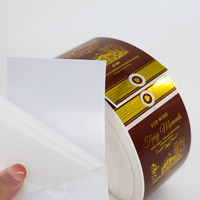Étiquette de bouteille de vin en vinyle mat de luxe personnalisée OEM, résistante à l'eau et aux rayures, autocollante imprimée OEM