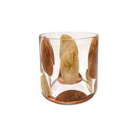 Pot à bougie chauffe-plat en verre coloré électroplaqué de luxe personnalisé pour la décoration intérieure, résistant à la chaleur, idéal pour Noël