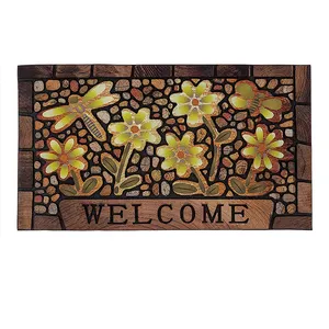 custom print Entrance Door Mat non-slip welcome mat pebble Plaid Rubber indoor outdoor doormat Front Door mats for home