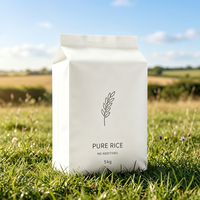 Sachet alimentaire en plastique refermable avec fermeture éclair, personnalisable, pour l'emballage du riz, des céréales et de la farine, étanche, pour la vente de produits agricoles à l'étranger