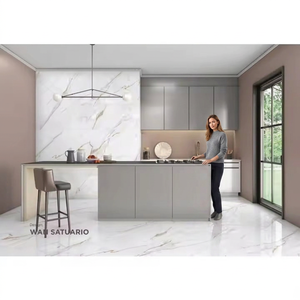 Azulejos de porcelana con aspecto de mármol blanco Jazz Pietra Bianco de 800x1600 mm, nano pulidos, para pisos y paredes en interiores. - Product Image 6