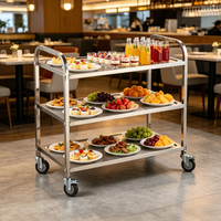 Fabricant de chariots de cuisine centralisée commerciaux, chariot de service à 3 étagères pour événements