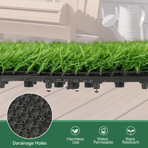 Dalles de gazon artificiel emboîtables, imperméables et résistantes à l'usure, pour l'aménagement paysager des balcons, des jardins et les zones de loisirs pour animaux de compagnie. - Product Image 5