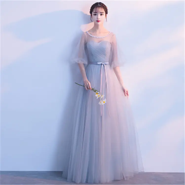 -Venta de las mujeres de la boda al por mayor parte largo de dama de honor vestidos baratos excelente vestidos ZJ716