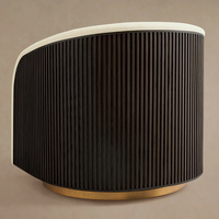 Fauteuil pivotant moderne en tissu capitonné, fauteuil rond à bras pour salon, chambre à coucher