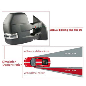 2015-2018 para Ford F150 Espejos laterales <span class=keywords><strong>de</strong></span> remolque telescópicos negros Señal <span class=keywords><strong>de</strong></span> giro calentada eléctrica <span class=keywords><strong>de</strong></span> 8 pines Nueva condición - Product Image 3
