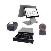 Terminal POS de Aleación de Aluminio de 15.6 Pulgadas, Sistema Todo en Uno, Caja Registradora, Software de Facturación, Máquina EPOS, Supermercado, NFC, Punto de Venta