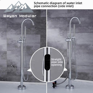 <span class=keywords><strong>Rubinetto</strong></span> <span class=keywords><strong>da</strong></span> Vasca Freestanding Wayon di Lusso Nero Opaco con <span class=keywords><strong>Doccetta</strong></span> - Product Image 3