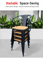 Ensemble de meubles de patio 5 pièces, table ronde WPC 80 cm, plateau en composite bois-plastique, cadre noir, 4 chaises à lattes, vente en gros, livraison rapide