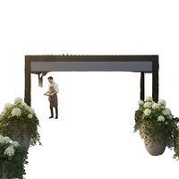 Pergola de Luxe en Aluminium Imperméable et Coupe-Vent pour Évacuation des Émeuvements Estivaux en Bord de Piscine, Idéale pour les Évacuations Privées en Bord de Piscine