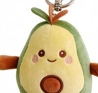 Porte-clés en peluche avocat mignon de dessin animé, poupée fruit en peluche Kawaii, porte-clés doux en forme 3D, breloque de sac en peluche pour cadeau d'anniversaire