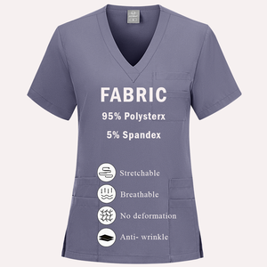 Uniforme chirurgical extensible Spandex Polyester vêtements de travail maternité gris anatomie Anti-rides toutes tailles femmes hommes Salon uniformes - Product Image 5