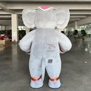 Costume de mascotte éléphant gonflable <span class=keywords><strong>rose</strong></span> réaliste déguisement adulte pour carnaval et capacité de marche d'halloween en vente - Product Image 3