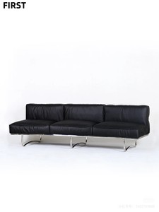 <span class=keywords><strong>Canapé</strong></span> en cuir et acier inoxydable de style mid-century <span class=keywords><strong>Le</strong></span> <span class=keywords><strong>Corbusier</strong></span> LC5 Bauhaus pour salon et bureau - Product Image 5