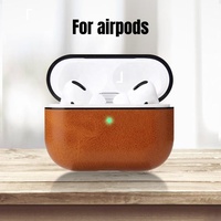 WOWCASE Casing Airpodes Pro Kulit, Casing Kulit Tekstur Kuda Gila Anti Jatuh 1 2 3 untuk Airpodes Pro