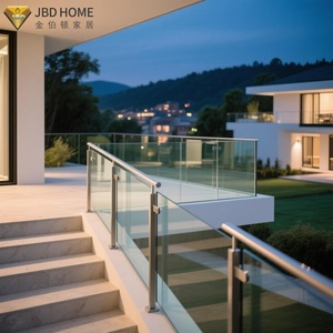 Système de <span class=keywords><strong>balustrade</strong></span> en verre moderne pour balcon et escalier avec main courante en acier inoxydable et base en aluminium - Product Image 3