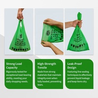 Sacs en amidon de maïs compostables écologiques, emballages biodégradables en fibre de bambou, sacs de courses recyclables pour la vente au détail et l'épicerie