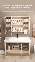 Ensemble de meubles de salle de bain en contreplaqué de luxe italien, double vasque, design gain de place, pour usage extérieur en villa, écologique et durable