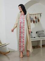 Robe Abaya d'été décontractée et modeste pour femme, coupe ample, longueur cheville, broderie musulmane, anti-boulochage, robe de soirée brodée et perlée