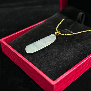 จี้หยกพม่าเกรด A รูปทรงเมล็ดถั่ว เนื้อหยาบแบบน้ำแข็ง พร้อมสีฟ้าอมเขียวลอยตัว สวยงาม สง่างาม สดชื่น และดูมีระดับ - Product Image 5