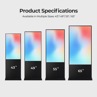 Pantalla Digital Interactiva con Soporte de Piso para Interiores DDP 43 65 Pulgadas 4K LCD, Tótem con Pantalla Táctil, Kiosco Publicitario para Tiendas