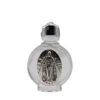Bouteille d'eau bénite en verre personnalisée de 15ml motifs religieux avec Marie Mère de Dieu et Jésus couronne bouchon d'étanchéité