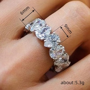 Water Drop Shape Diamond <b>Ring</b> Platinum Women's Engagement Jewelry <b>Fine</b> <b>Rings</b> JZ 449 - Product Image 4