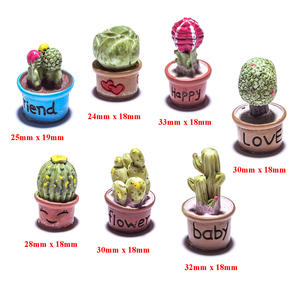 Encantadoras figuritas de Cactus de plantas suculentas artificiales 3D cabujones de resina para decoración del hogar del jardín - Product Image 2