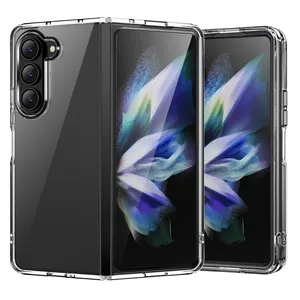 Capa de telefone dobrável transparente à prova de choque para Samsung Z Fold 4 5G-capa traseira do celular