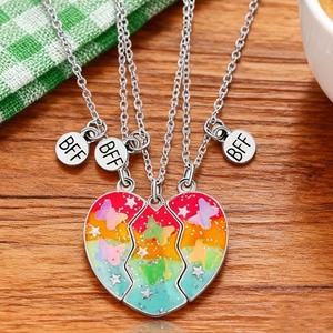 Collar de <span class=keywords><strong>la</strong></span> <span class=keywords><strong>Amistad</strong></span>, Regalos para el Día de San Valentín, Conjuntos de Joyería Fina, Collares Magnéticos con Corazón <span class=keywords><strong>y</strong></span> Delfín, Aleación Plateada para Mujer - Product Image 4