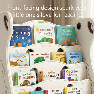 Estantería Infantil con Diseño de Oso Polar y Almacenamiento de Juguetes, Librería con Frente Orientado a la Habitación para Niños de 1 a 6 Años - Product Image 2
