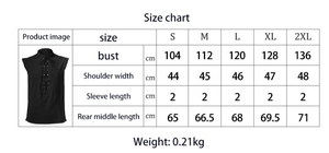 Camisa sin mangas gótica medieval de Steampunk vikingo renacentista pirata para hombre, disfraz bárbaro - Product Image 6
