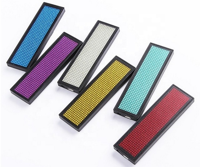 USB Red, Blue, Green, Yellow, White, Purple Rechargeable Scrolling Programmable LED Name Badge APP Control Display Price Tag