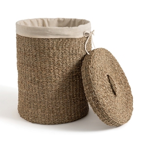 Handwoven Natural Seagrass Eco Friendly <b>Foldable</b> Storage <b>Basket</b> Classic Multifunctional Space Saving Vietnam Factory Bulk - Product Image 3