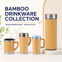 Botol Minum Vakum Bambu Berinsulasi Baja Tahan Karat, Mug Kopi Mobil Portabel, Botol Air Kantor, Termos yang Dapat Disesuaikan dengan Logo Kustom