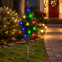 Lumière solaire animée intelligente pour arbre de Noël, piquet de jardin, décoration extérieure pour pelouse, lumières LED