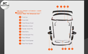 Kit de Carrocería de Fibra de Carbono Real Personalizado de Fábrica para <span class=keywords><strong>KIA</strong></span> <span class=keywords><strong>Stinger</strong></span> 2018-2022 - Product Image 5