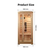 Harga Pabrik Ruang Sauna Inframerah Jauh 1-2 Orang, Kayu Solid, Ringkas, Ruang Sauna FIR Indoor dengan Dukungan OEM ODM