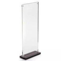 Porte-affiche de table en acrylique double face en forme de T personnalisé-Présentoir de menu de bureau avec base magnétique pour restaurant/bureau