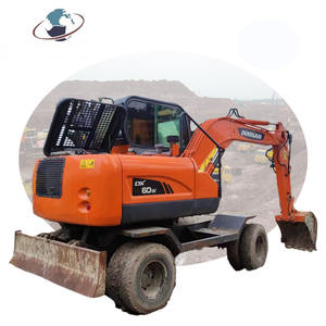 Excavatrice sur pneus hydraulique Doosan DX60W de 6 tonnes fabriquée en Corée du Sud avec moteur, pompe, roulement et moteur à vendre à Shanghai, Chine - Product Image 1
