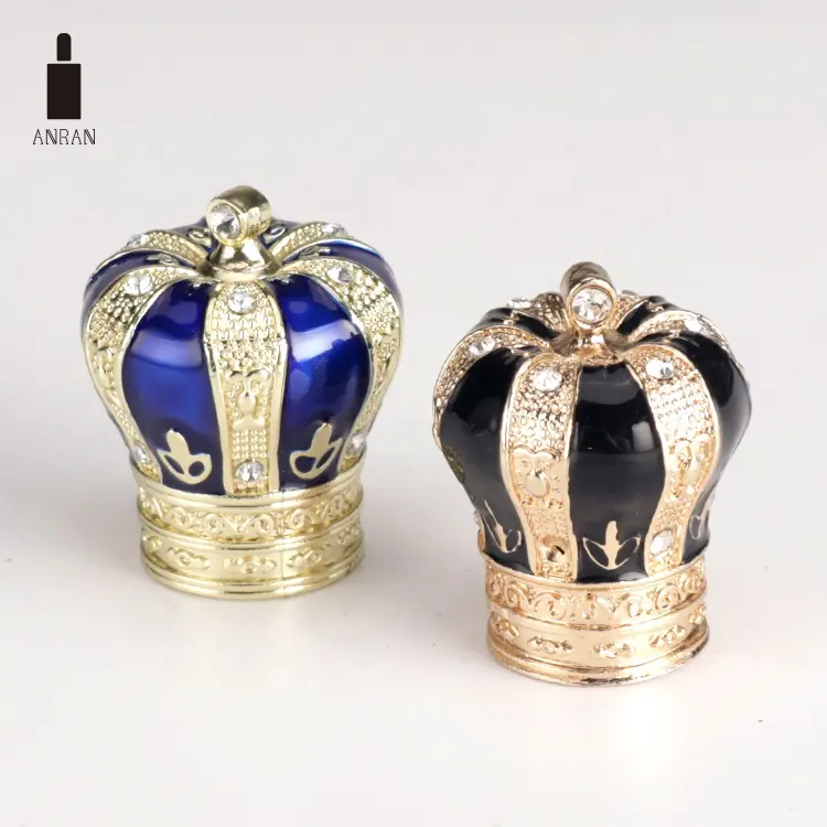 Decoratieve crown shaped zinklegering parfumflesje cap uit china