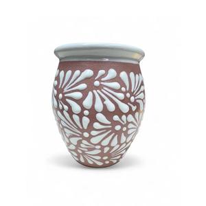 Jarrón de Flores de <span class=keywords><strong>Talavera</strong></span> Pintado a Mano, Marrón y Blanco, para Decoración de Sala de Estar, Regalo de Inauguración de Casa - Product Image 1
