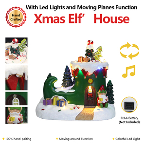 Nueva luz Led Navidad música activada Santa Claus resina giratoria artesanía decoración del hogar caja de música adornos de Navidad regalo - Product Image 4