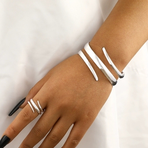 Bangles thời trang Thiết lập cá nhân Thả Nước ba lớp quanh co mở vòng đeo tay rỗng dòng desig nwomen của vòng đeo tay thiết lập - Product Image 3