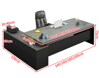Bureau de direction moderne, table de direction, mobilier de bureau, bureau de luxe